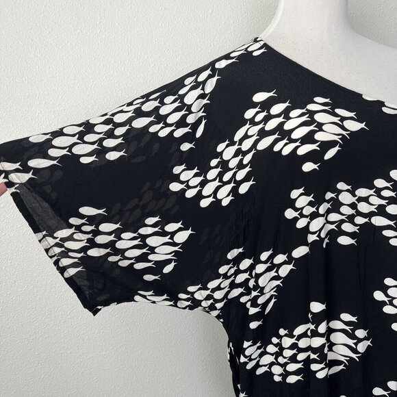 Ava Sky Hawaii Womens Large Black Fish Print One Shoulder Maxi Dress - Picture 6 of 12